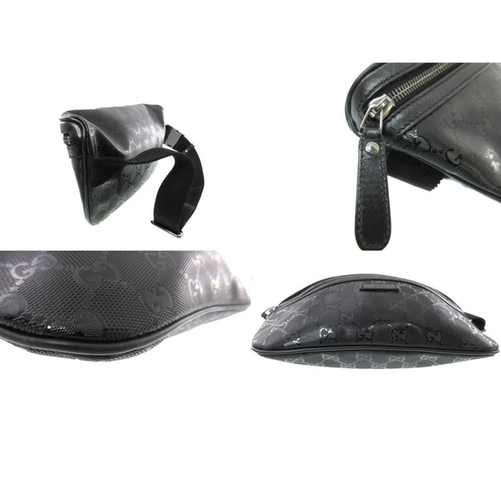 Gucci Belt Bum Shoulder Bag Crossbody Clutch Waist Black Leather Handbag Body